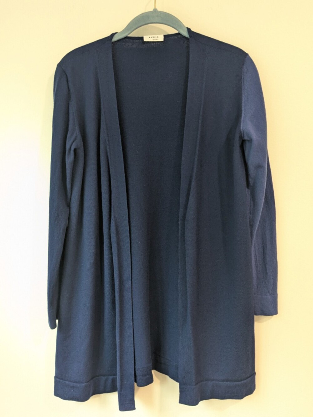 Akris Punto Navy Colorblock Sleeve Open-Front Longline Cardigan